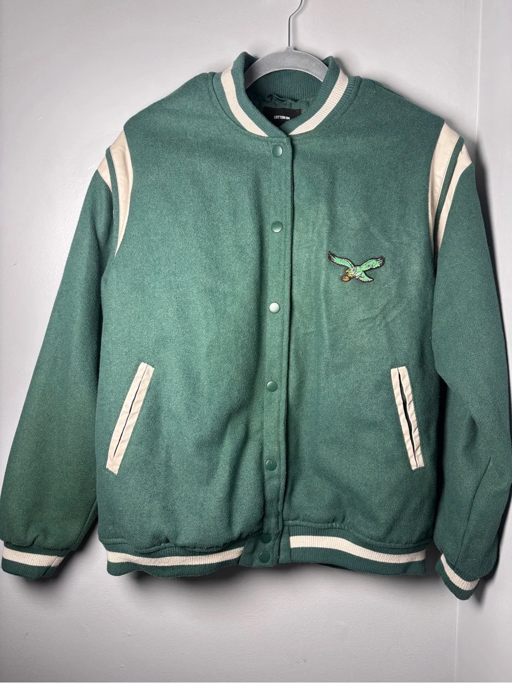 Cotton on green Bomber Jacket Eagles size M